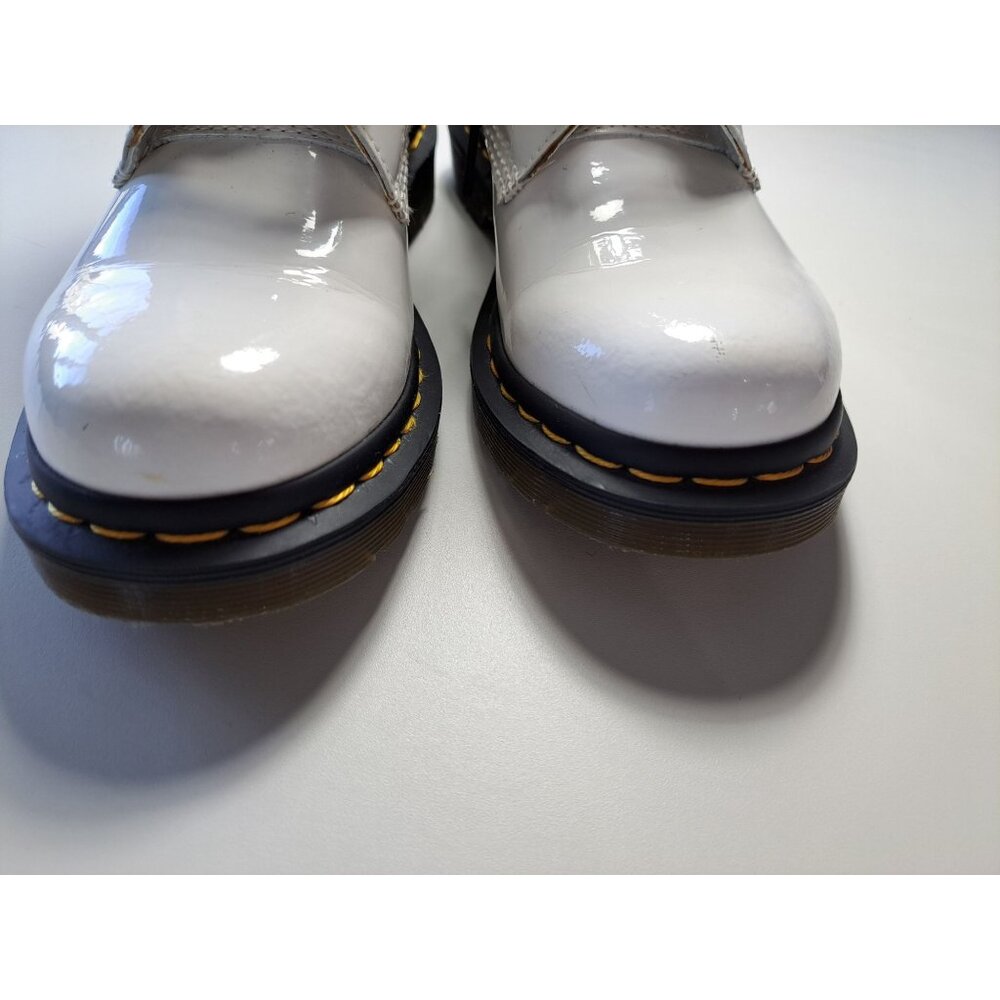 Dr. Martens White Patent Leather Boots 1460  Womens Size 7 Lace-Up  NICE - Picture 3 of 11